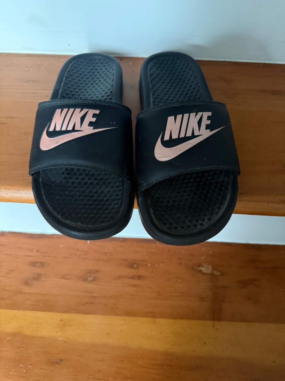 ❗️(TWO FOR 10$) Nike Black Slide Sandals with Pink Logo